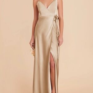 Cindy Matte Satin Dress - Gold Bridesmaids Dress